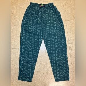 Gecko Hawaii Green Pants MC Hammer Parachute Beach Sun Waves Size Medium